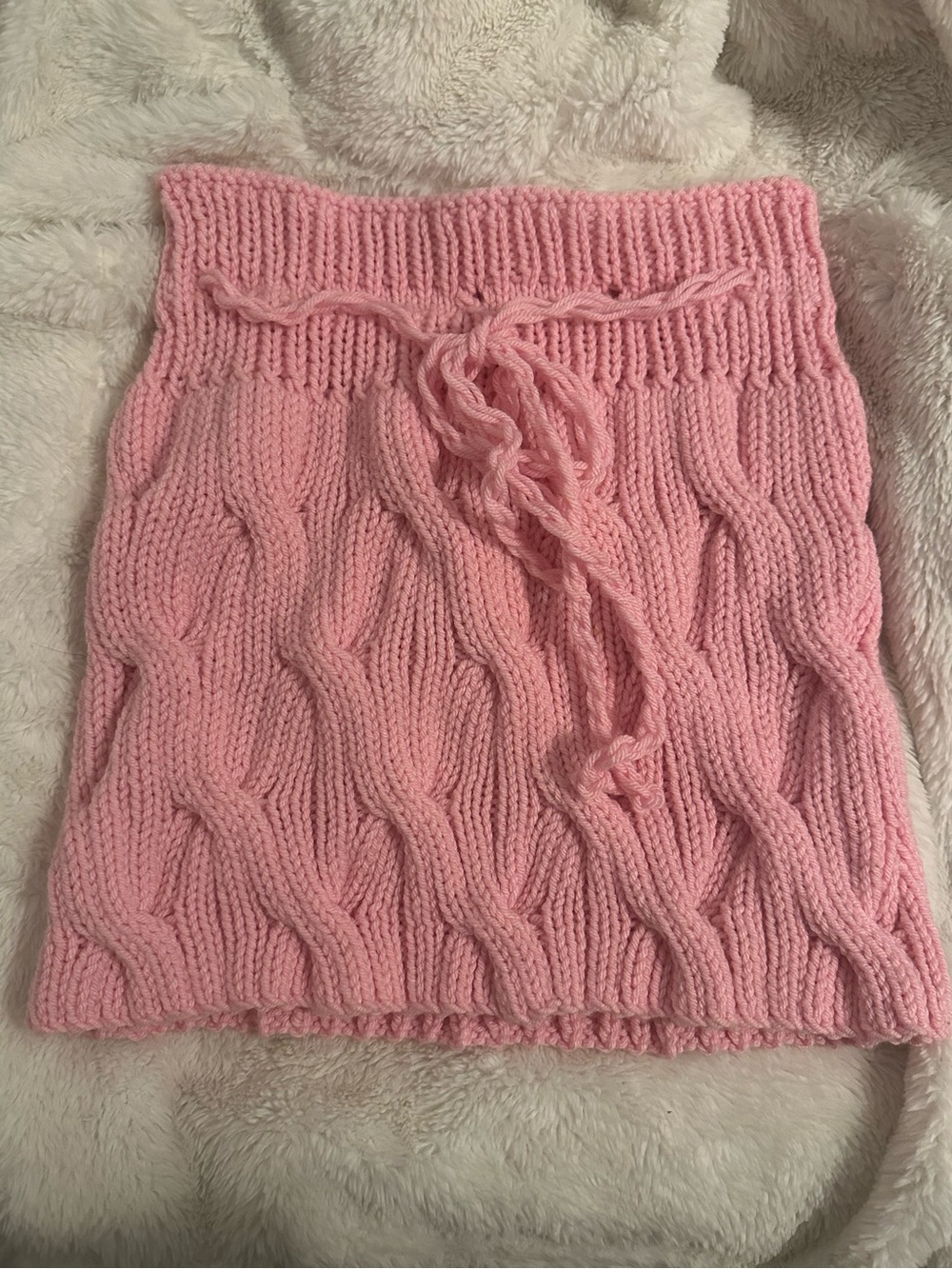 Dolls Pink Soft Knit Comfy Essential Mini Skirt